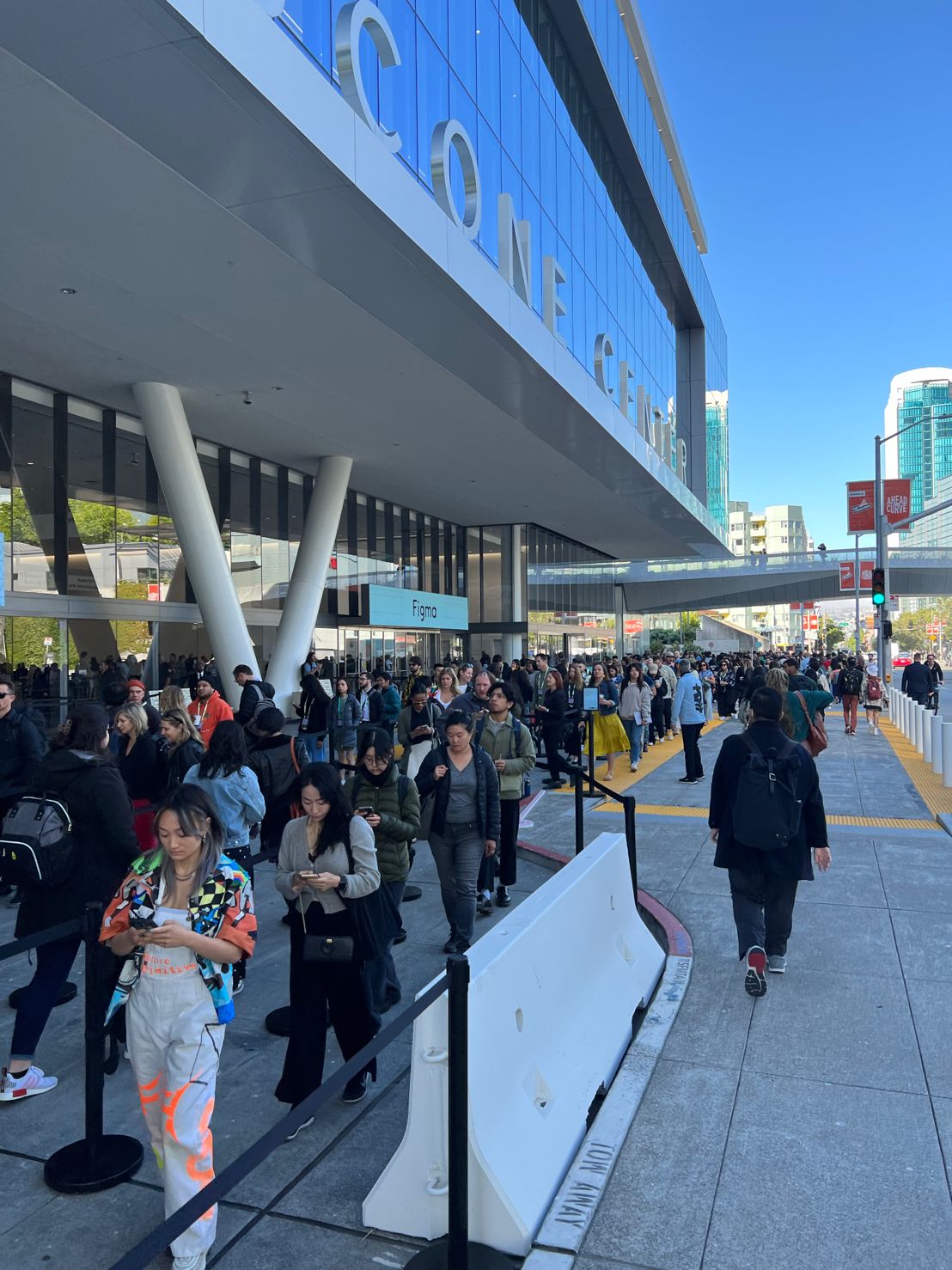 People crowded outside Moscone Center for Config 2023