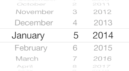 Date input using iOS picker wheel UI